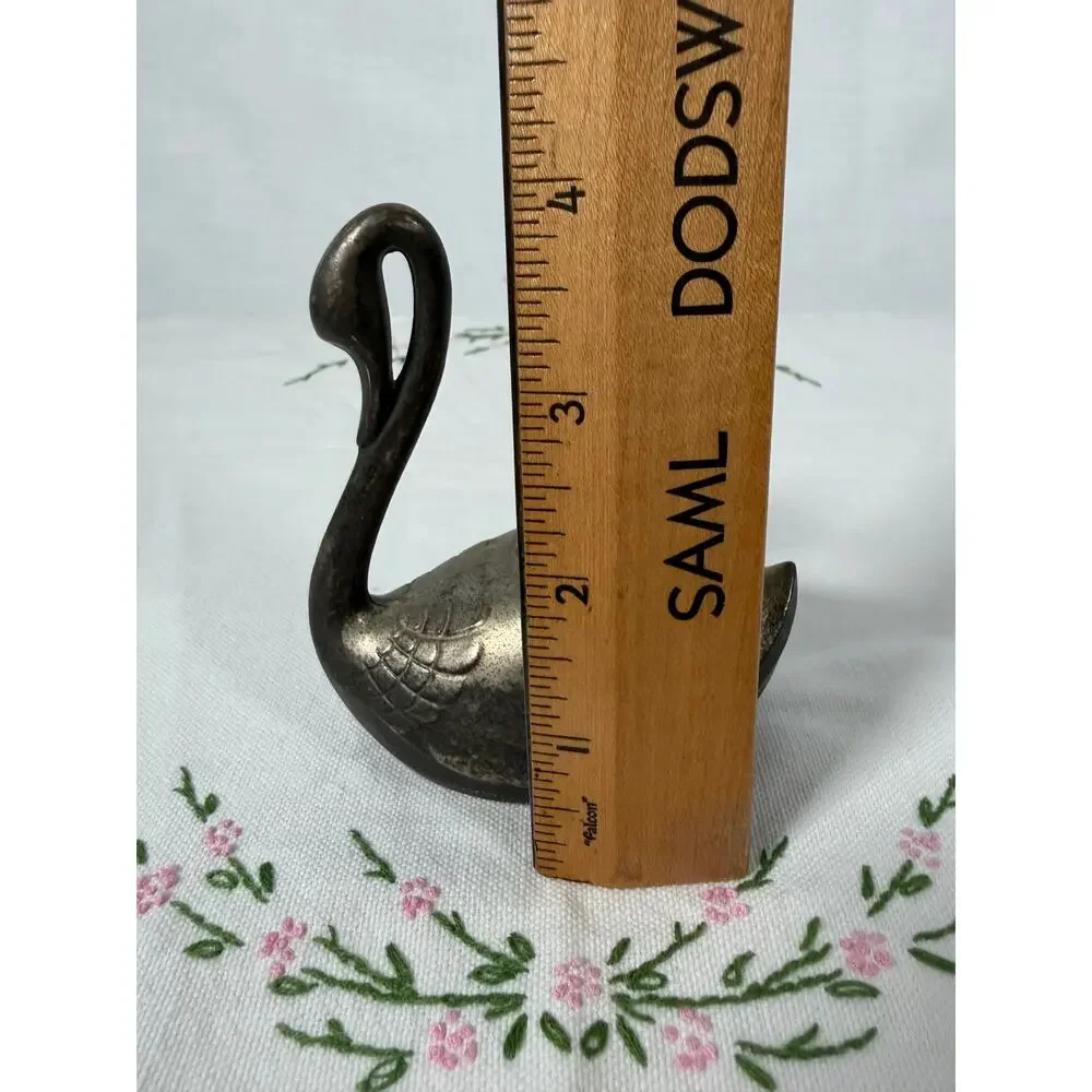 Vintage Silver Plated Swan Candle Holder, 1980s 1990s Swan Taper Candlestick